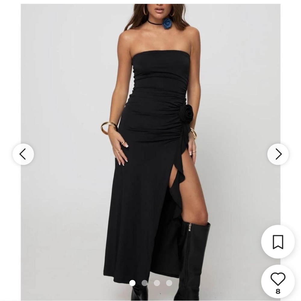 Princess Polly Strapless Black Dress